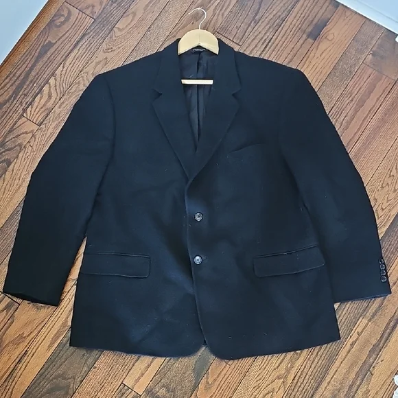 CLAIBORNE 100% Camelhair Men's Black‎ Sports Coat Size 46