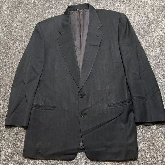 Canali Proposta Sports Coat Mens 42R Black‎ Blazer Jacket Virgin Wool Italy