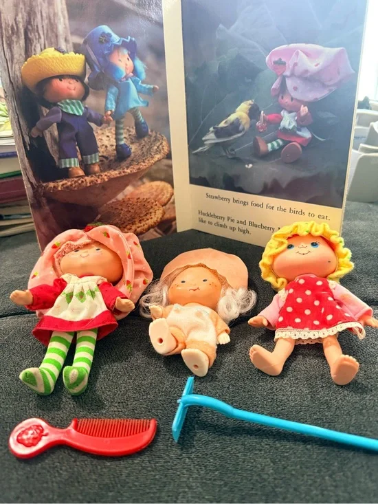 VTG 1979 Strawberry shortcake, Lemon Meringue and Baby Apricot w/ Book