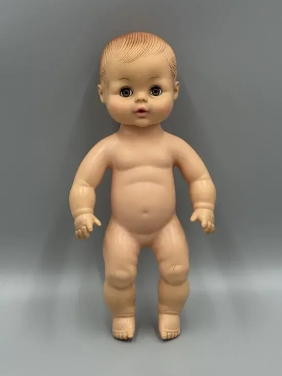 Vintage 1973 Lorrie Plastic Baby Doll Molded Head Hair 12 Inch