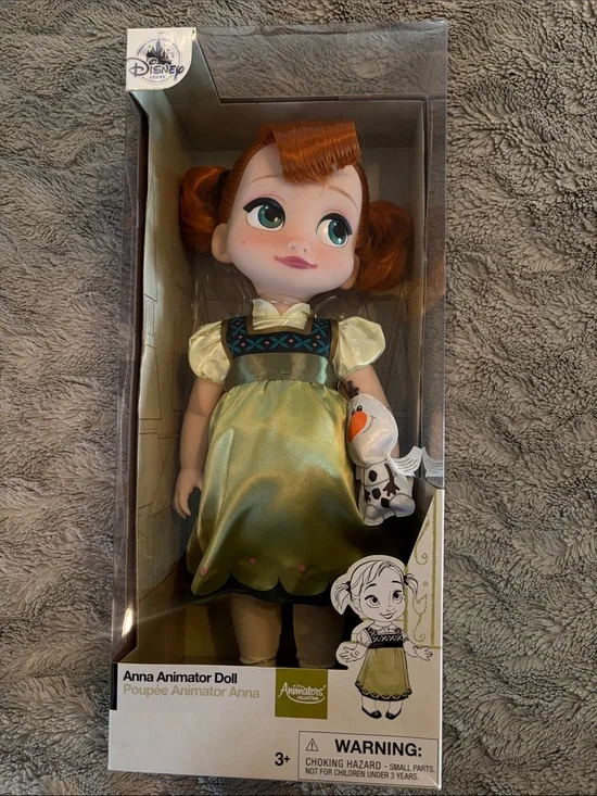 Disney Anna Animator Doll in Green and Brown with Olaf Accessory