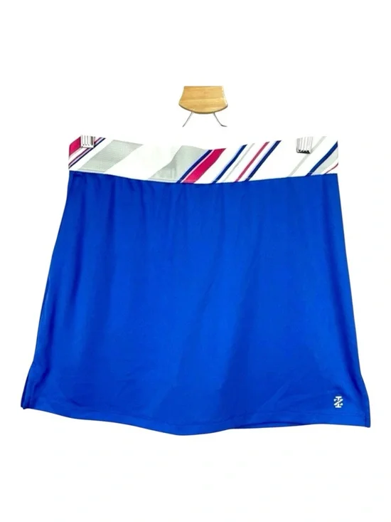 IZOD Golf Women’s Royal Blue Skort Size L  Striped Waistband Athletic Tennis