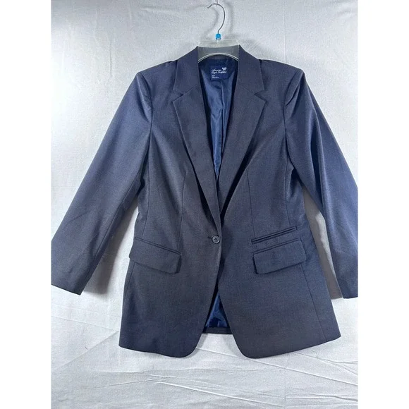 American Eagle Outfitters women Navy Blue Single Button Blazer Jacket Size‎ S