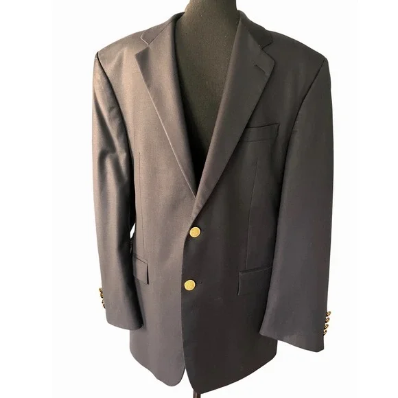 Lauren Ralph Lauren Navy Blue Classic Wool Blazer 42R gold‎ buttons