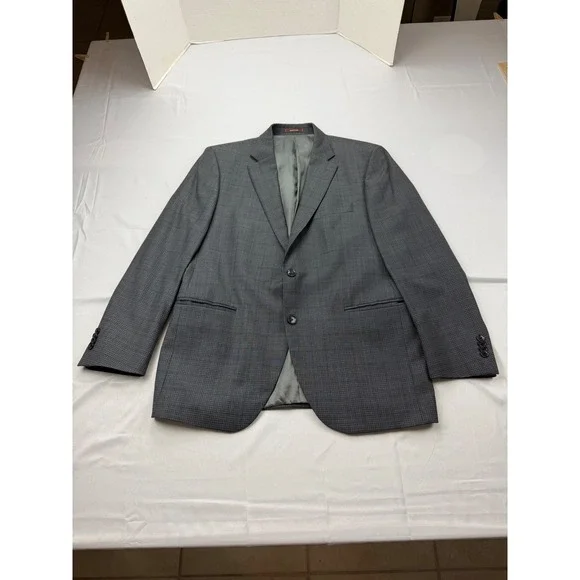 Peter Millar Blazer Mens 42R Grey Glen Check Plaid‎ 2-Button Sport Coat Canada
