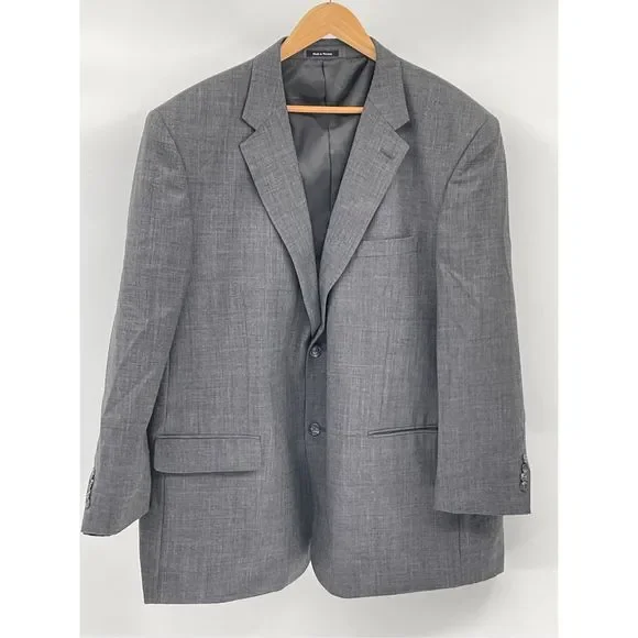 Cricketeer Suit Jacket Sport Coat Blazer Men‎ Size 50R Gray Wool