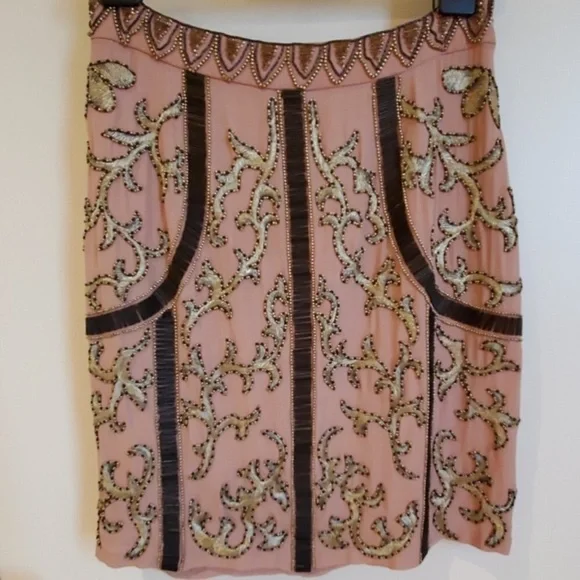 Renzo + Kai silk beaded skirt NWT