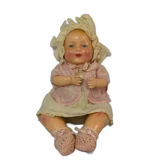 Antique Composition Bubbles Cloth Body Original Sleep Eyes 14
