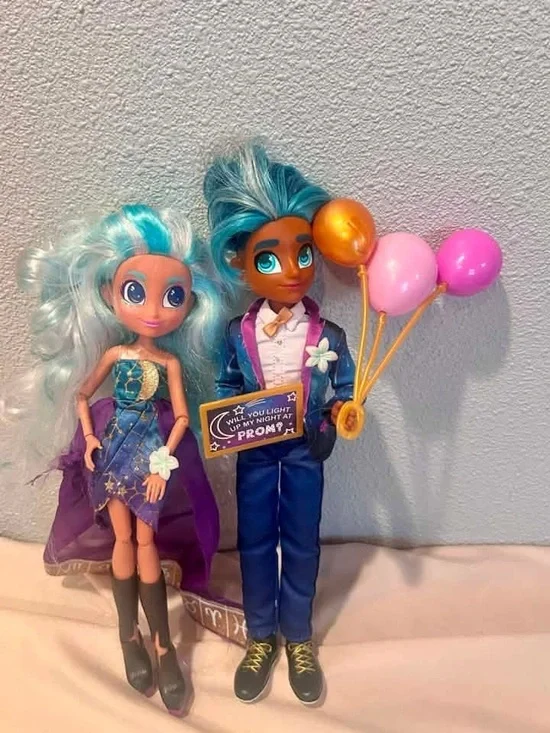 Hairdorables-Prom Night Doll Duo with Teal & Aqua Hair