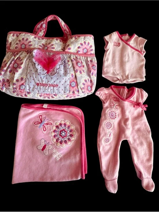 Bitty Baby Pink Floral Diaper Bag Set