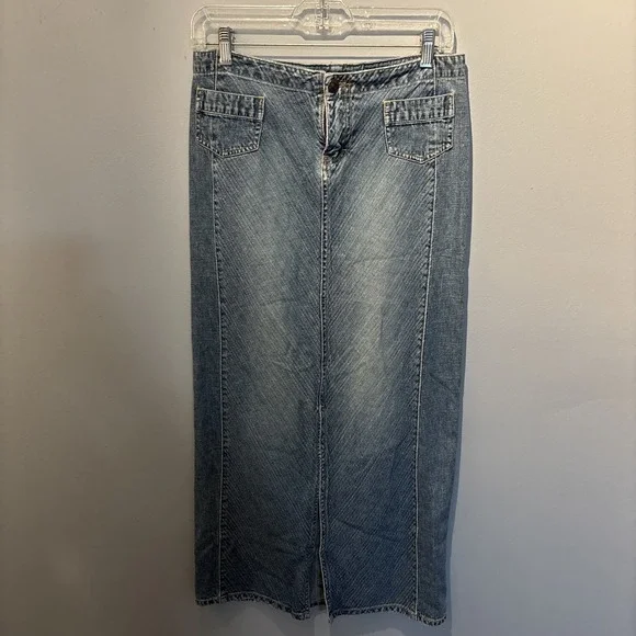 Vintage‎ Y2K Unionbay Denim Maxi Skirt Women's Size M (9) Boho Retro Festival