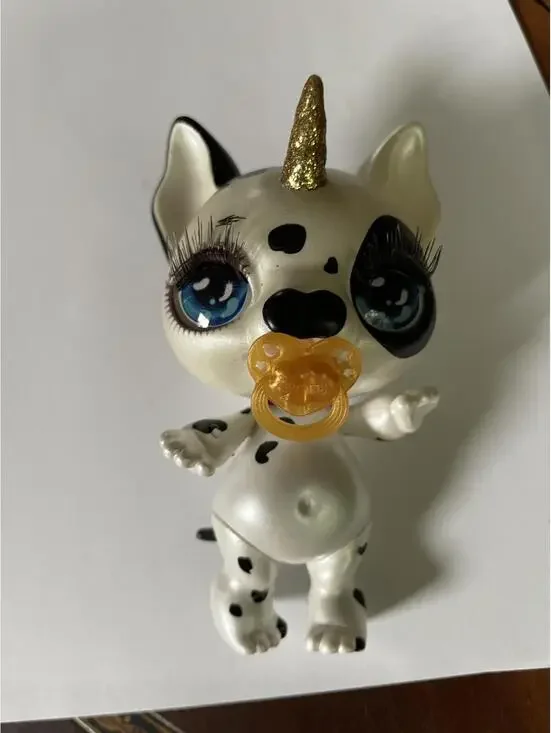 Poopsie Sparkly Critters Dots the Dalmatian Unicorn Dog Figure MGA w/ Pacifier