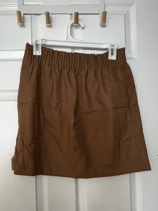 J. Crew Camel Brown Mini Skirt with Elastic Waist