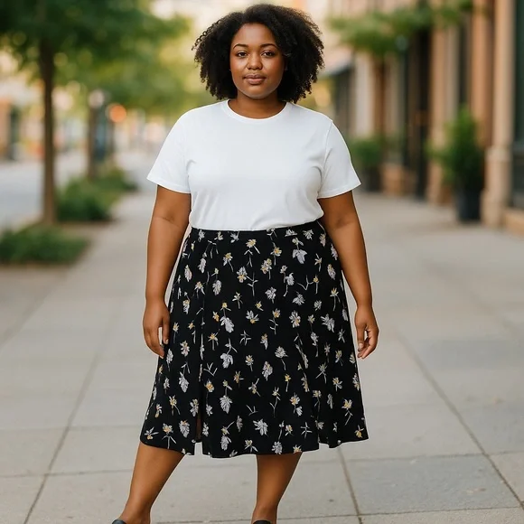 Lane Bryant Floral Midi Skirt size‎ 26/28