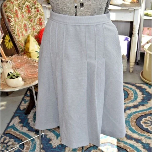 Vintage 70s Daisys Originals of Miami Pleated Textured Gray Skirt Size Medium