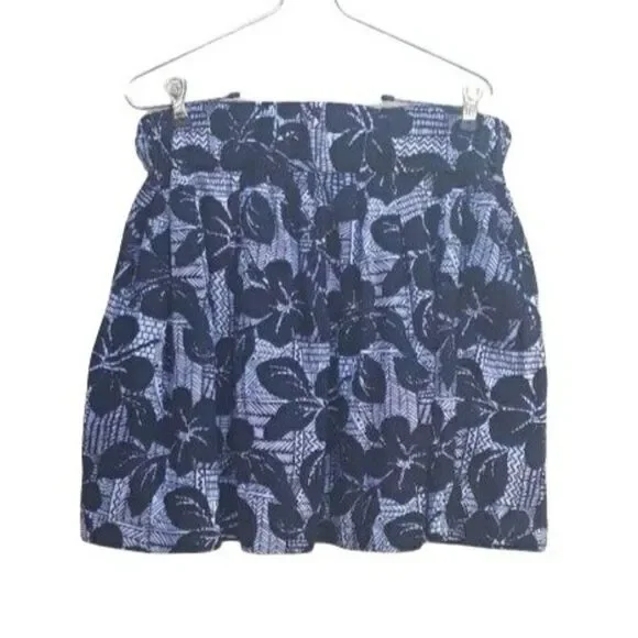 Twentyone Skirt Retro Mini Balloon Bubble Pockets Black‎ White Flower Print Sz L