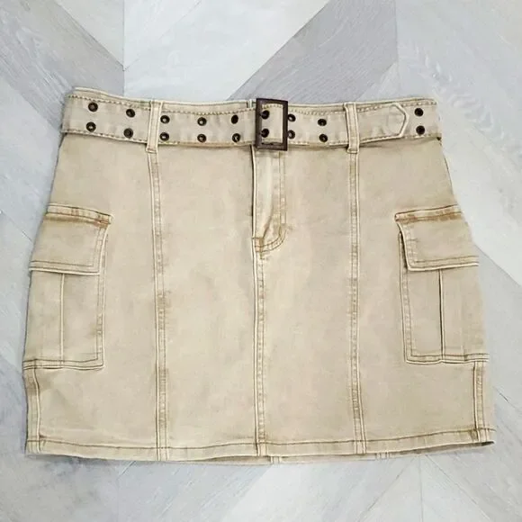 LIKE NEW Sincerly Jules Tan Denin Mini Skirt, Size 9