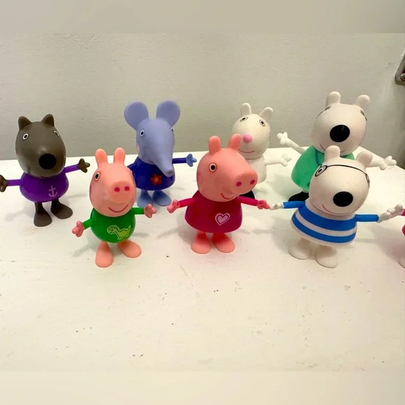 Peppa Pig Friends Figurine Set - Pink, Blue, Green