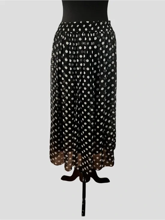 POLKA DOT Sheer Goth Midi Skirt M L