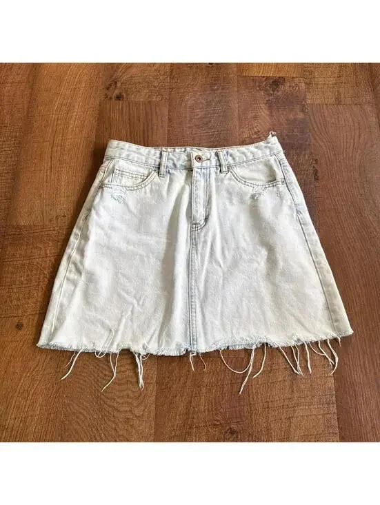 Pull&Bear Light Wash Denim Skirt