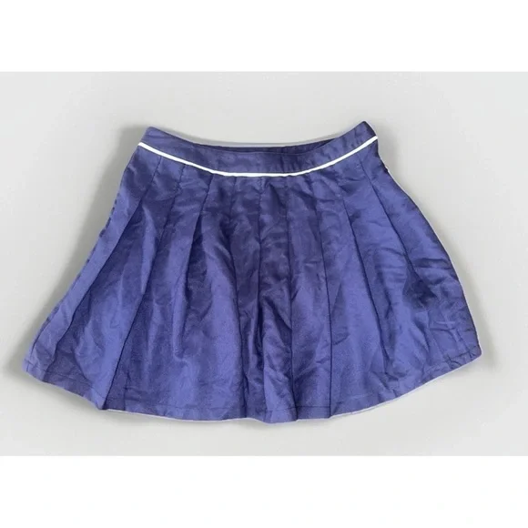 NEW Forever21 womens size L Juniors  Pleated A line Navy Blue Preppy  Mini Skirt
