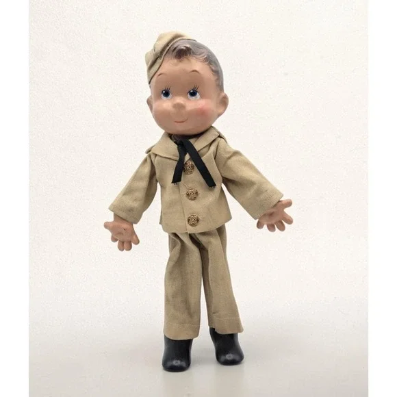 1938 Sunny Sam Soldier Flexy Doll By Ideal Toy Co. Composition Military  13