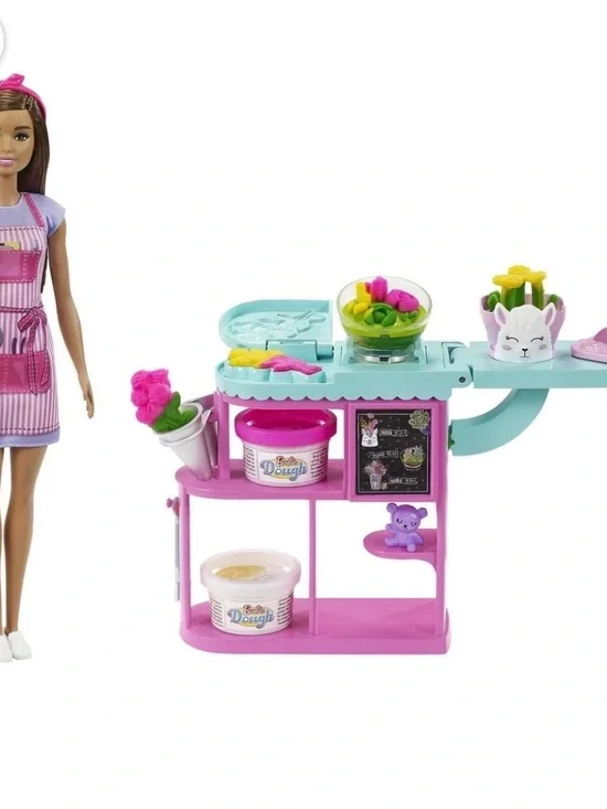 Barbie Florist Playset Dough Flower Shop Doll You Can Be Anything NWT Mattel