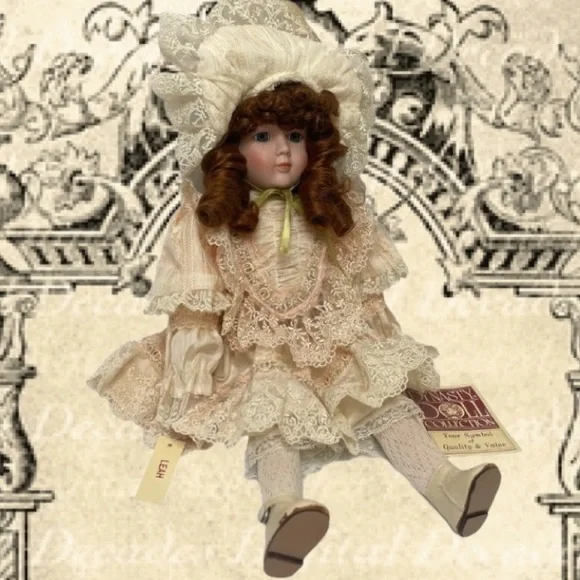 Vintage Doll Dynasty Doll Collection Leah Victorian Cottagecore Porcelain Bisque