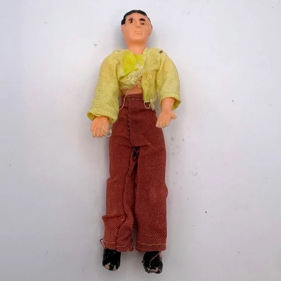 Vintage 1950s Marx Rubber Bendable Dollhouse Figure Father Man Doll Dad Toy 4