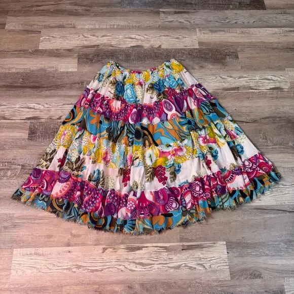 Vintage 90s Cato Tiered Patchwork Boho Maxi Skirt Y2K Festival Fairycore 18 XXL