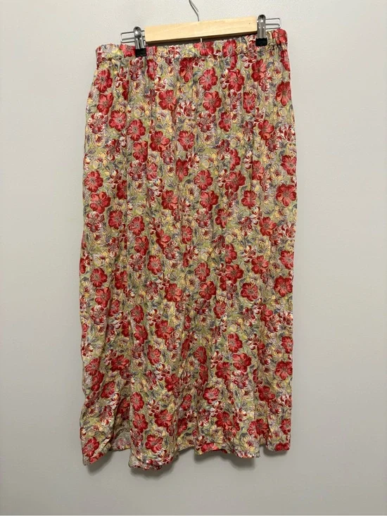 Flax Lithuania Linen Cottagecore Floral Maxi Skirt