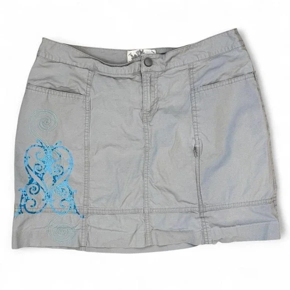 Vintage Title Nine Mesh Lined Short Mini Grey Skirt Womens Size 4 Mini Micro Y2K