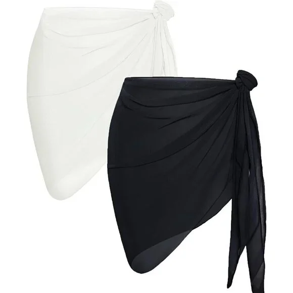 Sheer Beach Sarong Skirt Swimsuit Cover-Up Wrap for Women