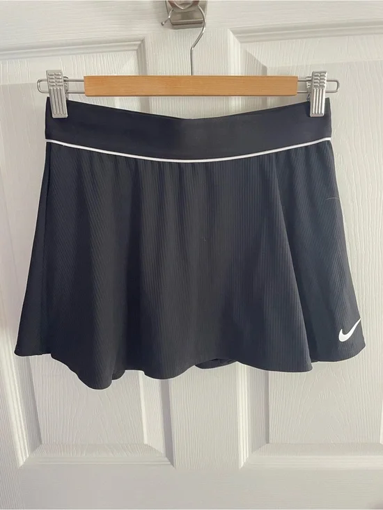 Nike Women's Black Athletic Skirt with White Piping Small