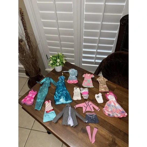 Vintage and Modern Barbie Doll Clothes Lot Pieces Dresses‎ Pants Shirts Skirts