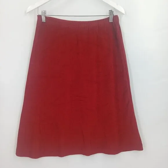 womans vintage red a line skirt size 10 swing teacher officewear stretchy