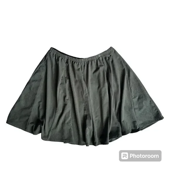 Brandy Melville Army Military Green Elastic Waist Mini Skater Skirt One‎ Size