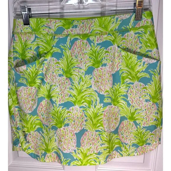 RLX Ralph Lauren Ladies Skort Size Small Lime, Blue and Pink Pineapples
