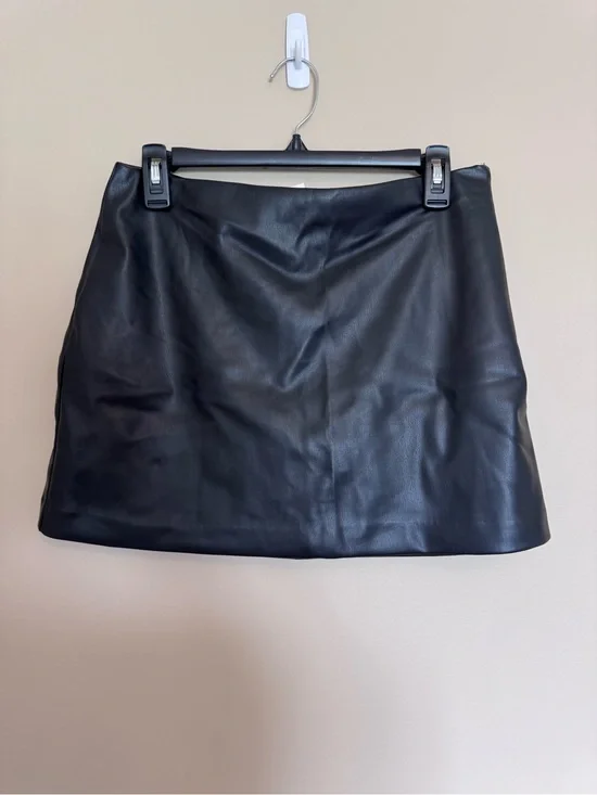 Abercrombie & Fitch Black Scarlett Vegan Leather Mini Skort