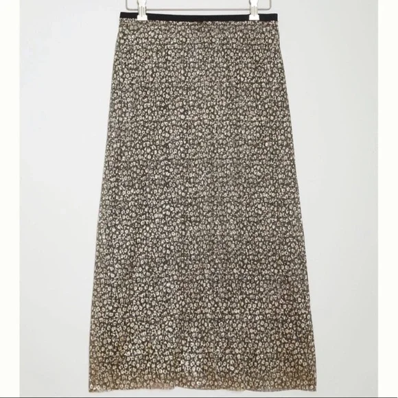 New Anthropologie Maeve Anina Shimmer Midi Skirt Size 14 stretch waist