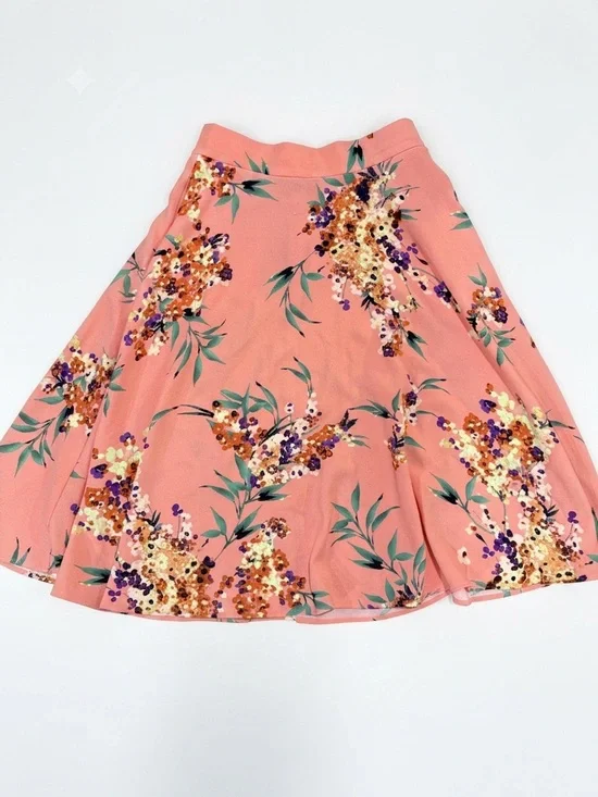 eva mendes for New York & Company Coral Floral A-Line Skirt