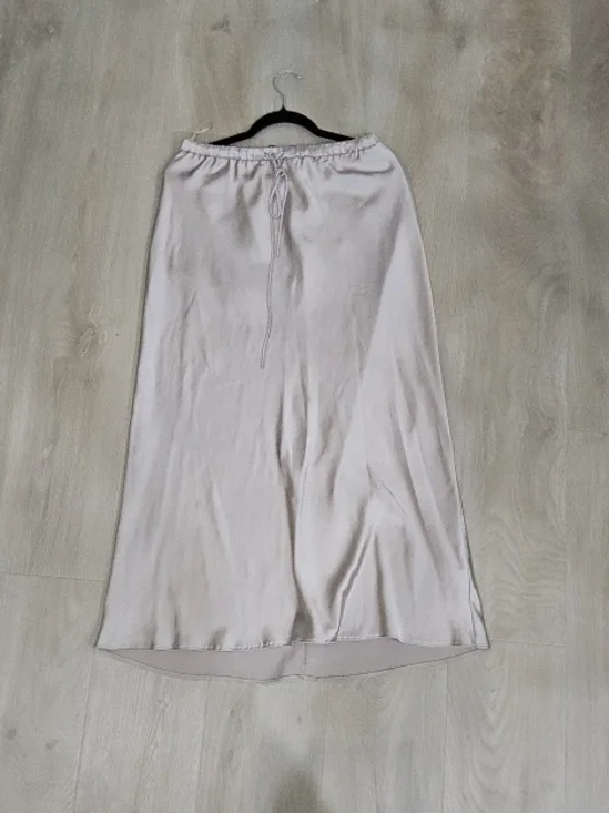 Zara Satin Drawstring Maxi Skirt - Pale Pink