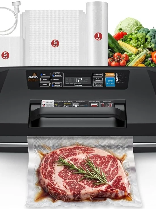 Vacuum Sealer Machine in Black - Reliable Food Preservation