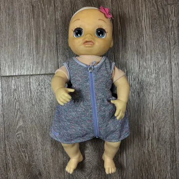Baby Alive As Real Can Be Hasbro Blonde With Blue Eyes Interactive Tested &Works