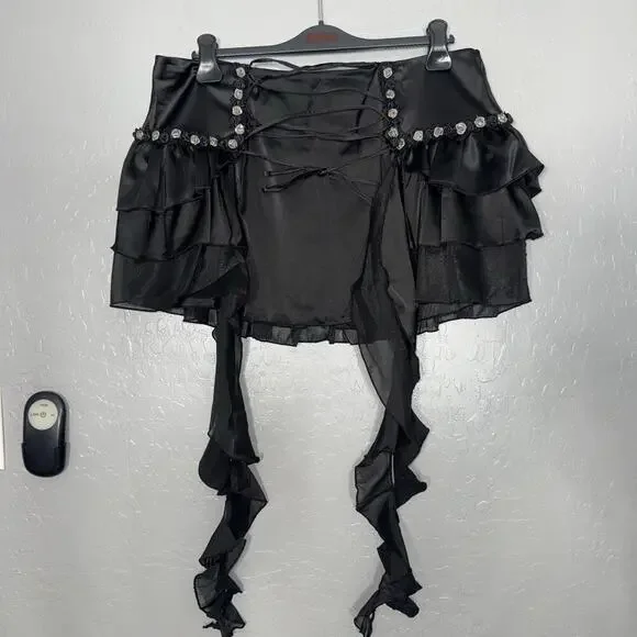 Dollskill Fae Charms Mini Skirt - Black, 1X