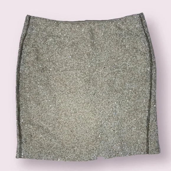 Vintage Beverly & Monika Cream Sequin Skirt Large