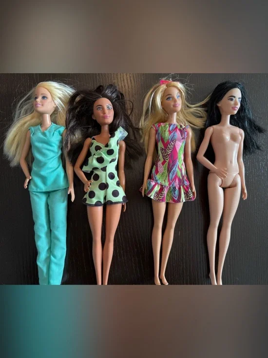 Bundle of Barbie Dolls with Bright Outfits - Mint, Green, Pink and Doctor!