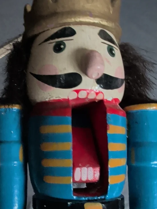Blue Nutcracker Soldier Toy with Gold Crown Roughly 9 Inches