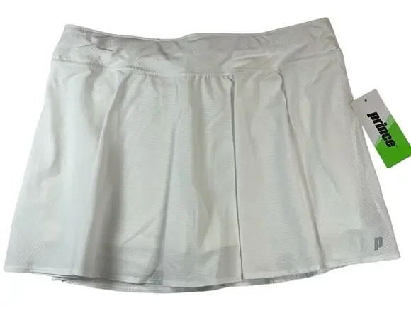 Prince XS Extra Small Tennis Pickleball Skort SKIRT White W/shorts Flounce Skirt