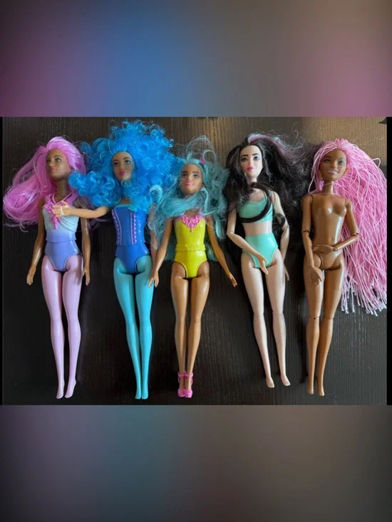 Barbie Doll Lot with Pink, Blue, Teal, Yellow & Hair! Dreamtopia, Fashionistas